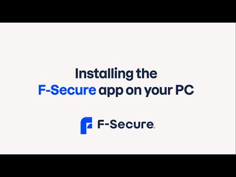 Installing the F-Secure app on your PC